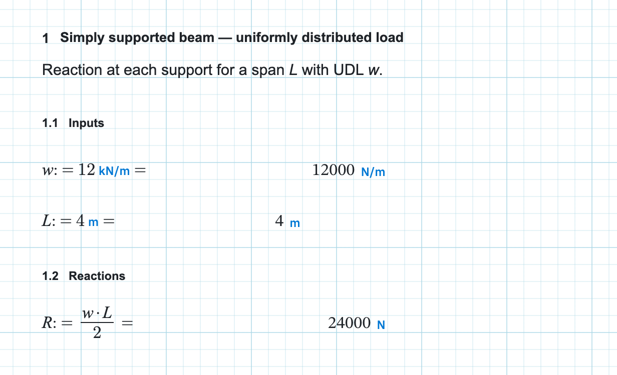 Inputs w and L defined above the reaction R that uses both names.