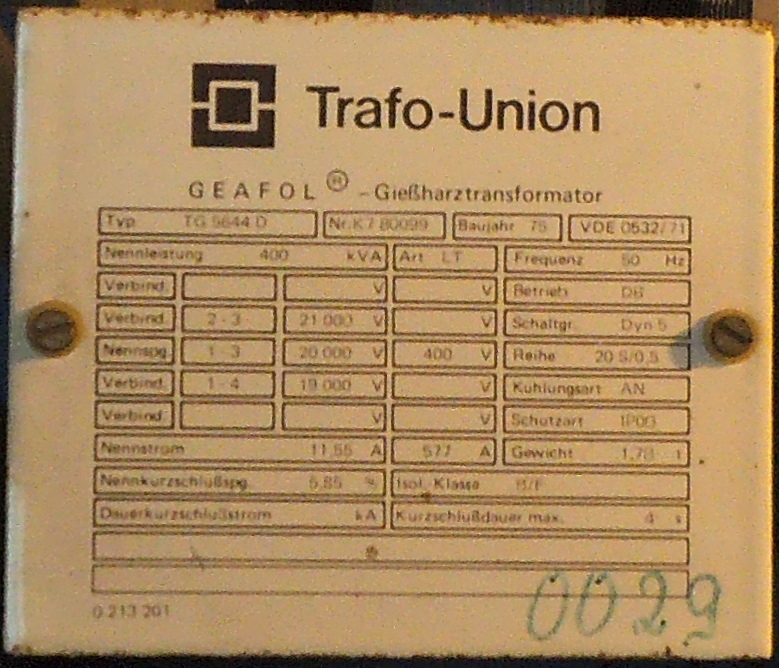 Three-Phase Transformer Apparent Power (kVA)